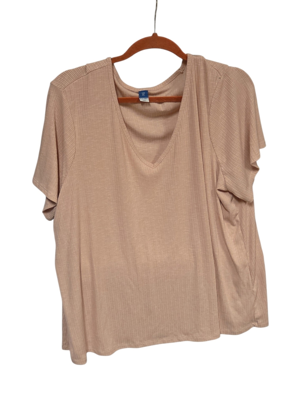 Old Navy Classic Rib V-Neck Tee in Beige
